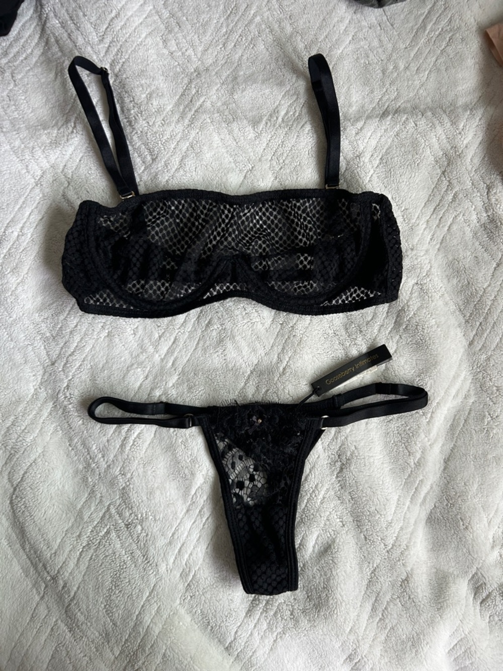 Gooseberry intimates black lace Langerie in Small